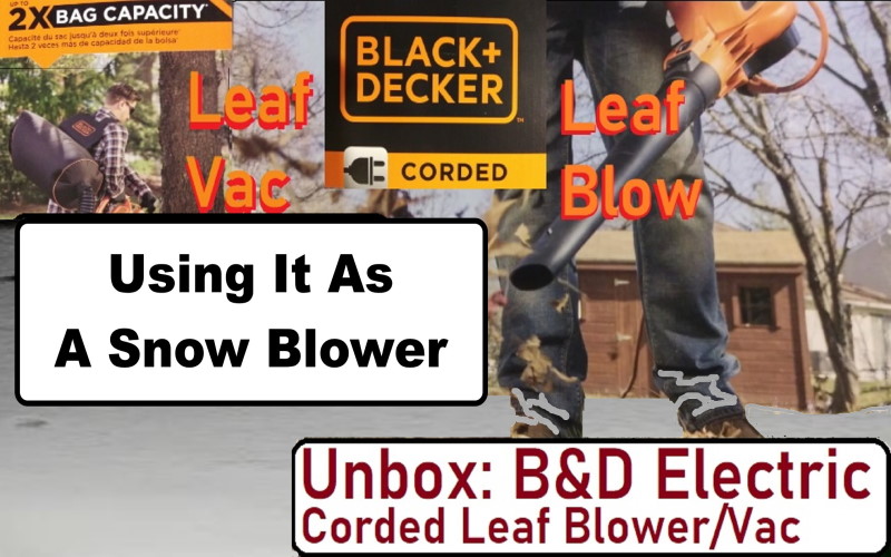 Black Decker leaf blower as snow blower